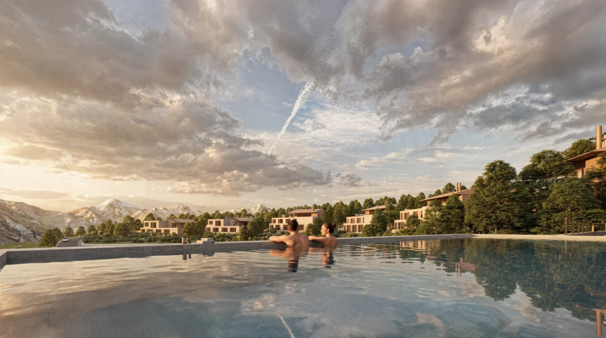 Waldorf Astoria Sacred Valley villa at dusk